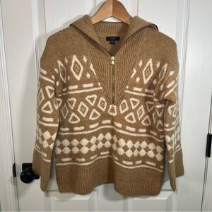 Cozy Tan and White Patterned Sweater
